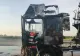 Autotren cuprins de flăcări într-o parcare din Lehliu Gară