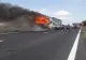 VIDEO/ TIR în flăcări pe DN22C, trafic blocat