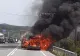 Incident șocant, în jud. Gorj: un bolid de lux a ars ca o torță