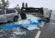 Foto/ Accident TERIBIL cu trei maşini pe centura Apahida, din județul Cluj! O autoutilitară s-a răsturnat