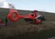 VIDEO Accident cumplit. S-au răsturnat cu mașina în baraj. Pasagerul a fost dus cu elicopterul SMURD la spital