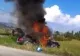 Autoturism distrus de flăcări, în Maramureș. Incendiul a fost stins de pasageri - FOTO