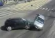 FOTO + VIDEO | Mașină răsturnată într-o intersecție din Timișoara, în urma unui impact violent. Șoferul vinovat, încarcerat