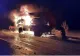 O autospecială de deszăpezire a luat FOC în mers, pe DN2! Șoferul s-a salvat în ultimul moment - Mașina a ars ca o torță
