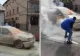 Mașină în flăcări, în mers. Cum a reușit șoferul să se salveze în ultima clipă 