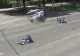 Supraviețuire miraculoasă după un impact violent. Un taxi s-a răsturnat după ce s-a izbit de o motocicletă