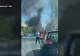 O mașină a luat foc în trafic la Obor - Traficul, îngreunat