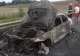 Incendiu pe A1: o mașină a luat foc în mers. Șoferul şi cei doi pasageri, printre care şi un copil, au reuşit să iasă
