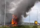 Un TIR încărcat cu faină a ars ca o torță pe A1, între Timișoara și Arad - VIDEO