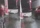 Momentul în care o șoferiță cu un bolid de lux pleacă dintr-o benzinărie din Prahova cu tot cu pompa de alimentare