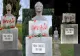 Bustul lui Mihai Eminescu, vandalizat de Ziua Culturii - Mesaje obscene scrise cu vopsea roșie