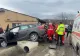 Grav accident în Capitală. O ambulanță în care se afla o gravidă s-a răsturnat