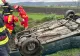 Ciocnire violentă pe DN2, în Suceava - 5 victime după ce una din mașini s-a răsturnat și alta a ieșit în decor - FOTO