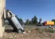 Accident spectaculos, la intersecția localităților Medgidia și Cuza Vodă: o mașină s-a urcat pe un stâlp - VIDEO