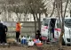 Porci tranșați în parc, în miezul zilei, lângă o unitate militară. Animalele, cărate cu ambulanța