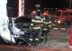 Pompierii intervin după ce o mașină s-a izbit de o staţie de carburanţi, la Tecuci. Rezervorul autoturismului s-a fisurat