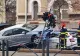 Accident spectaculos în față sediului Poliției Române din București. Imagini incredibile - FOTO