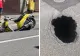 Incident șocant în Cluj-Napoca: O groapă imensă aproape că a înghițit un scuter