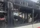 Incendiu la un autobuz cu călători aflat în mers: mașina s-a făcut scrum - FOTO