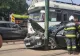 Bărbat, rănit, după ce mașina în care se afla a fost prinsă între un tramvai și un stâlp, la Timișoara. Imagini halucinante