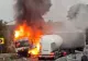 Accident grav, în Bihor: o cisternă și un TIR au luat foc, după un impact frontal - VIDEO