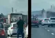 Un TIR a luat foc pe un sens al DN 1, la Băneşti. Traficul este blocat în zonă