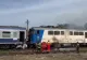 VIDEO. Locomotivă în flăcări, în stația Strejești. Trenul a avut întârziere de 2 ore