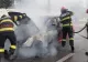 Incident dramatic pe DN 5C: O mașină a ars complet din cauza unui scurtcircuit