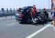 Impact devastator între un autoturism și un TIR pe A11, în județul Arad. Șoferul mașinii mici, extras cu greu dintre fairele contorsionate FOTO