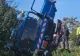 Incident periculos în Giurgiu: O autoutilitară încărcată cu butelii de gaz și tuburi de oxigen s-a răsturnat