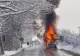 Imagini halucinante în trafic, după ce un trailer care transporta 8 maşini a luat foc. Circulaţia este blocată pe DN 72, în judeţul Dâmboviţa