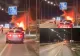 Accident rutier grav în Sibiu. Un autobuz și un autoturism au luat foc, după ce s-au ciocnit violent