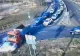 Imagini șocante într-un giratoiu spre Autostrada Soarelui. Un camion scăpat de sub control a lovit totul în cale- VIDEO