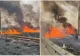 Trafic feroviar blocat de un incendiu de vegetație. Un tren cu 31 de pasageri, oprit din drum. Există riscul ca locomotiva să ia foc 
