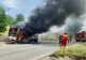 Imagini de coșmar. Un autocar s-a făcut scrum pe o șosea din județul Sibiu. Cine se afla în vehicul? - FOTO