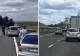 Trafic paralizat pe A2 după ce un TIR încărcat cu granule de plastic a fost cuprins de flăcări
