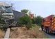 Accident grav în județul Giurgiu. Un TIR încărcat cu fier vechi a derapat şi a pus la pământ un gard, un stâlp şi mai mulţi copac