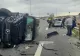 Accident grav pe autostrada A3: o mașină s-a răsturnat după ce a intrat în coliziune cu un alt autoturism