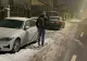 Imagini inedite la Sibiu: un bărbat a fost surprins în timp ce mergea la serviciu pe schiuri FOTO&VIDEO