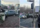 Accident demn de cascadorii rasului în Capitală. O mașină a lovit podul peste râul Dâmbovița și a aterizat pe trotuar 
