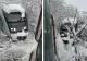 Imagini șocante de pe ruta București–Urziceni: trenul circulă cu 10 km/h, prins între copaci și troiene uriașe - VIDEO