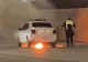 Mașină de poliție în flăcări pe un bulevard din Iași: intervenție de urgență a pompierilor - VIDEO