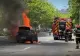 Imagini șocante: mașină cuprinsă de flăcări după un accident