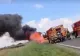 Incendiu puternic pe DN 25, în Galați. Un TIR încărcat cu ulei a fost cuprins de flăcări, iar traficul a fost blocat