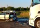 Accident grav pe DN 6: mașină spulberată de un tir. Un adolescent este în stare gravă