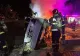 Adolescent de 15 ani, băut, la volanul unei mașini furate. S-a izbit de un gard, iar autoturismul a luat foc