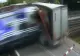 Un TIR blocat între bariere a fost spulberat de tren