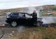 Incendiu la un autoturism, la intrarea în orașul Babadag | VIDEO