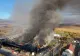 Risc de poluare în Sibiu după incendiul de la stația de sortare a deșeurilor din Rusciori. Calitatea aerului, monitorizată