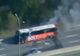 Accident spectaculos! Un autobuz a luat foc şi a explodat în mers